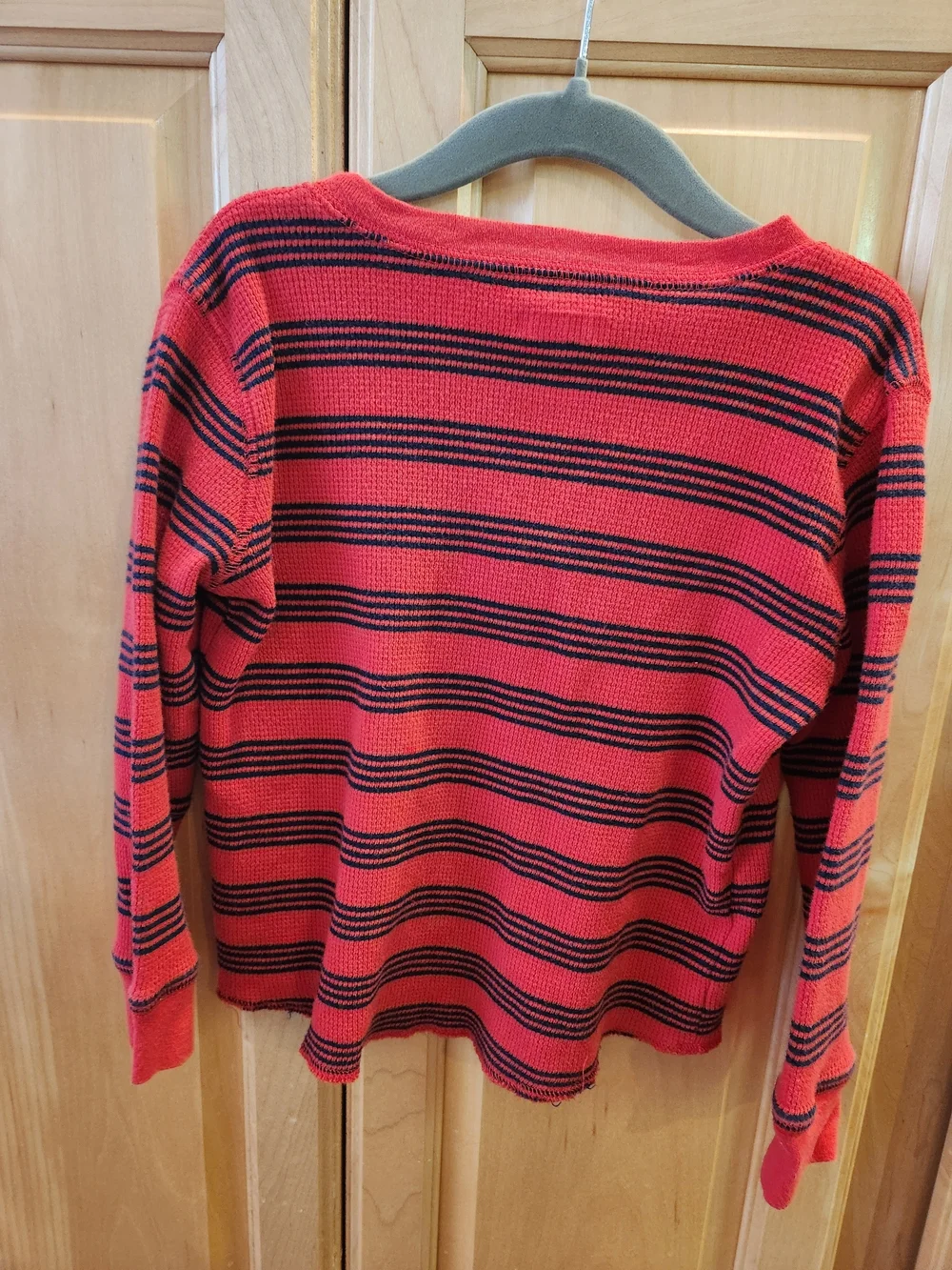 OshKosh B'gosh Red and Black Striped Long-Sleeve Henley